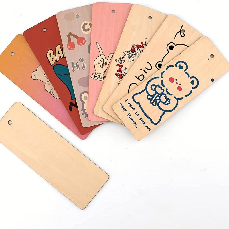 10pcs Wooden Bookmarks for Christmas Wedding Birthday Decor