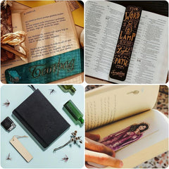 10pcs Wooden Bookmarks for Christmas Wedding Birthday Decor