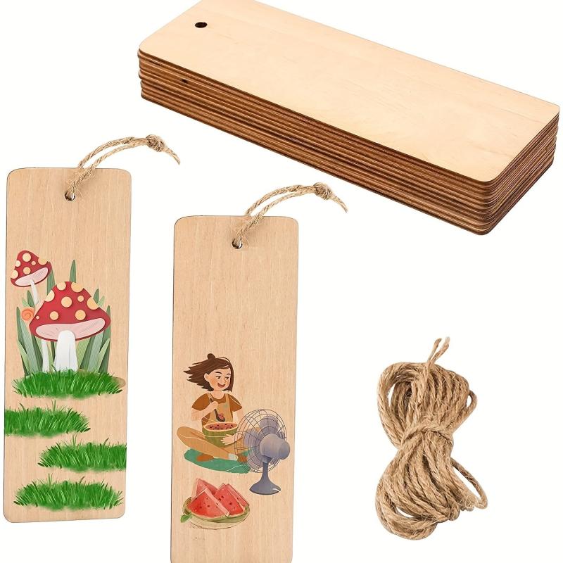 10pcs Wooden Bookmarks for Christmas Wedding Birthday Decor