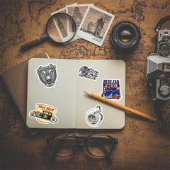 50pcs Vintage Car Helmet DIY Sticker Scrapbook Skateboard Guitar Bicycle Sticker
