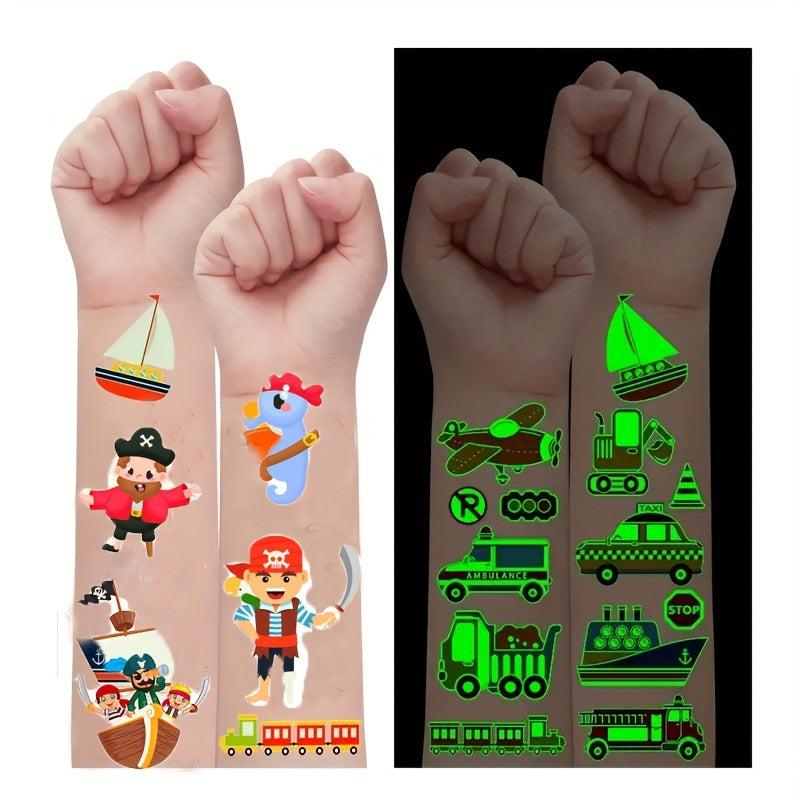 5pcs Luminous Tattoo Stickers for Children's Arms & Faces
