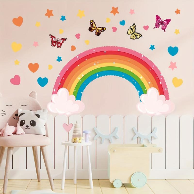 Rainbow Star Butterfly Wall Sticker