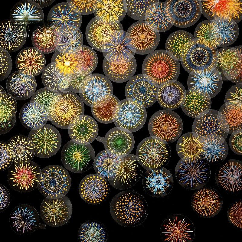 30 Fireworks Themed Resin Art Epoxy Stickers for Scrapbooking
