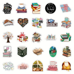 125pcs Book Stickers Reading Stickers Library Stickers Book Accessories