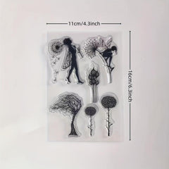 Fairy Flowers & Tree Pattern Stamp Tool for Art Making