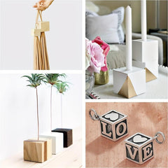 35pcs Blank Cube Craft Wooden Squares Natural Wood Blocks for Painting DIY