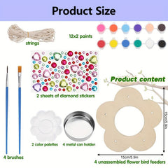 Crafts Bird Feeder Wooden DIY Painting Kit Easter Kids Outdoor Garden