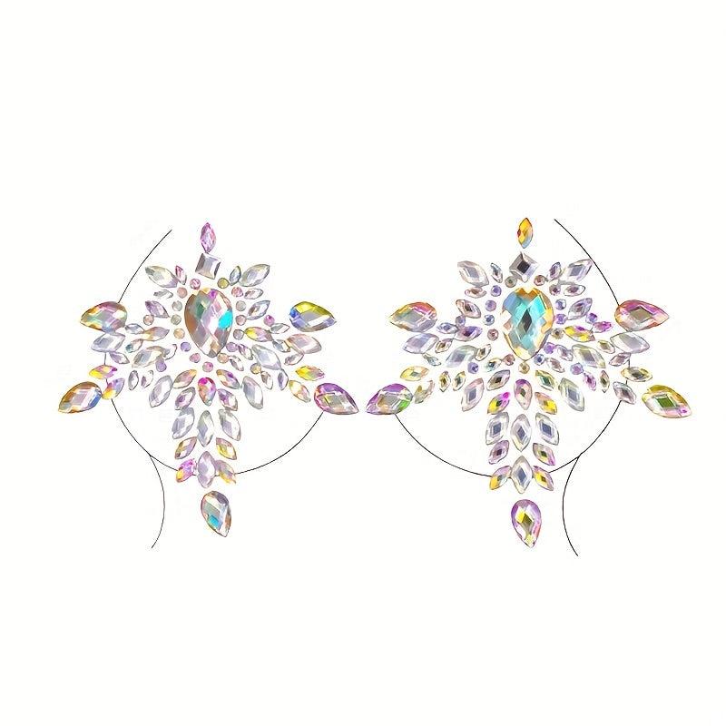Beaded Face Arm Body Chest Jewelry Tattoo Stickers