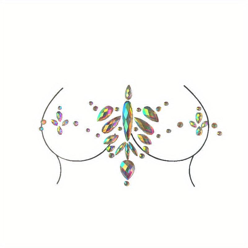 Beaded Face Arm Body Chest Jewelry Tattoo Stickers