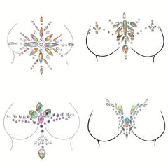 Beaded Face Arm Body Chest Jewelry Tattoo Stickers