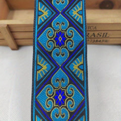 2 Yards 2inch Jacquard Trim Lace Ribbon Floral Embroidery Woven Trimming