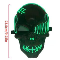 Halloween Luminous Pirate Skull Head Horror Mask LED Cyberpunk Mask