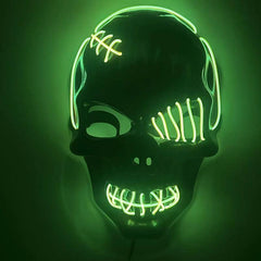 Halloween Luminous Pirate Skull Head Horror Mask LED Cyberpunk Mask