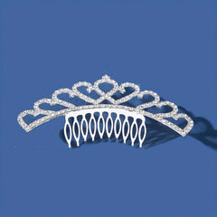 Silver Crown Headdress Comb Wedding Bridal Hair Accessories Rhinestone