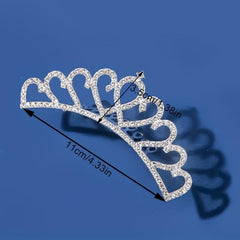 Silver Crown Headdress Comb Wedding Bridal Hair Accessories Rhinestone