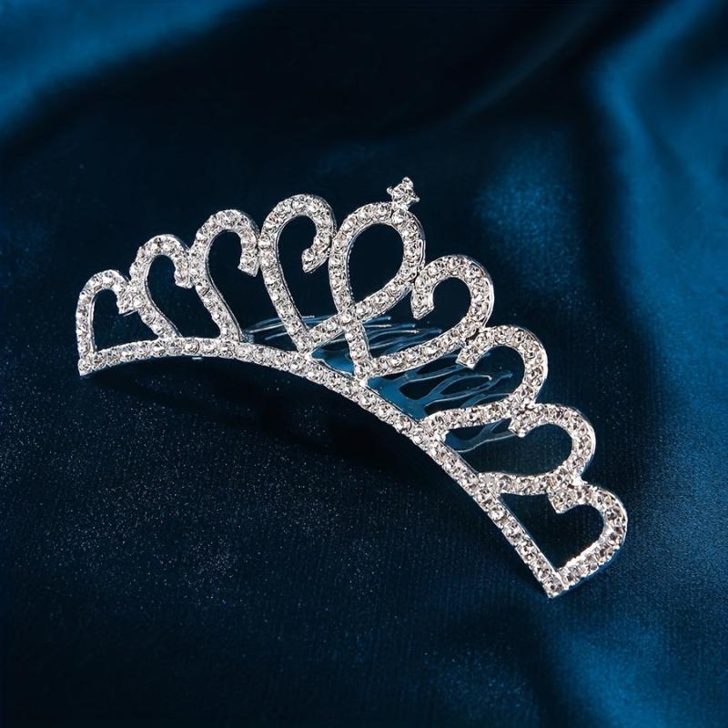 Silver Crown Headdress Comb Wedding Bridal Hair Accessories Rhinestone