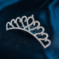 Silver Crown Headdress Comb Wedding Bridal Hair Accessories Rhinestone