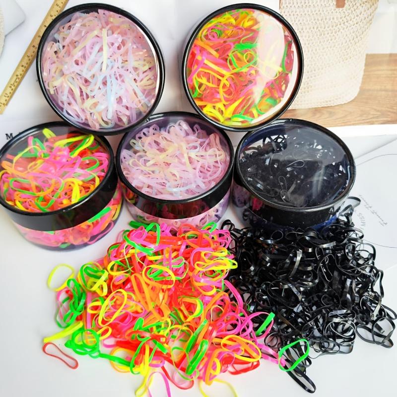 400pcs Small Size Hair Ties Elastic Plastic Hair Rings Decorative Accessories