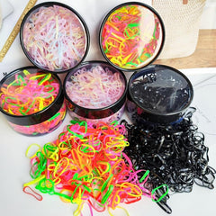 400pcs Small Size Hair Ties Elastic Plastic Hair Rings Decorative Accessories