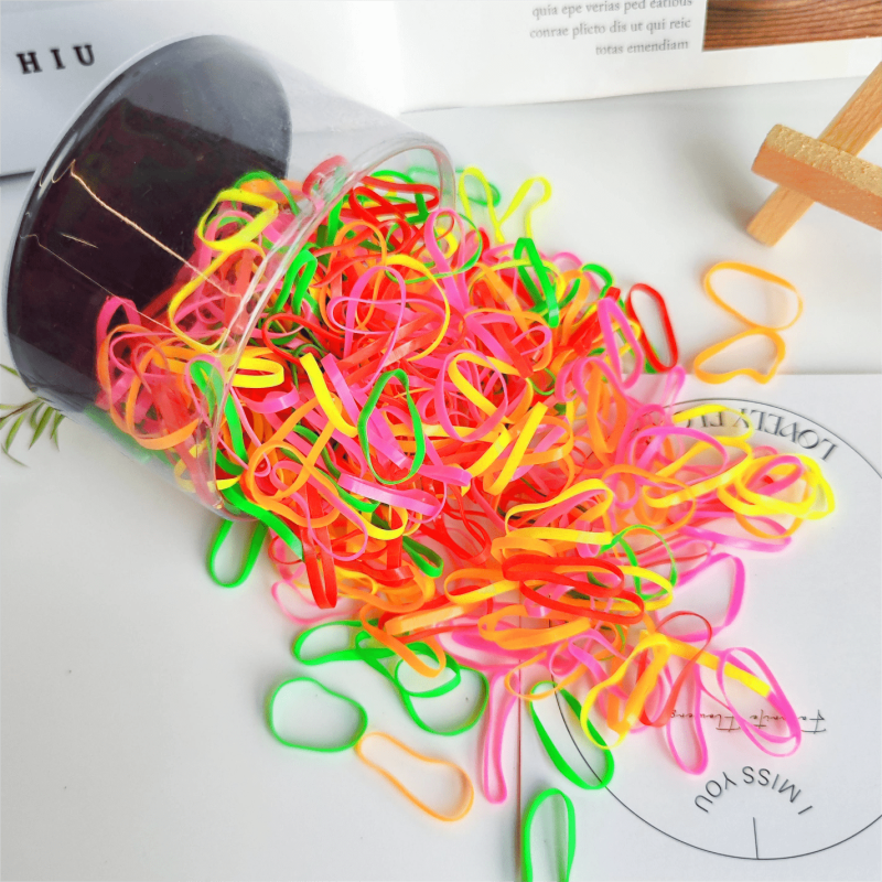 400pcs Small Size Hair Ties Elastic Plastic Hair Rings Decorative Accessories
