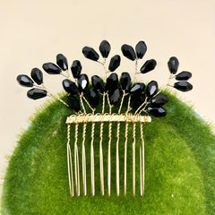 Crystal Copper Wire Braided Hair Comb Wedding Bride Accessory