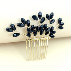 Crystal Copper Wire Braided Hair Comb Wedding Bride Accessory