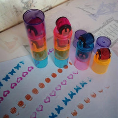 3pcs Colorful Ink Pad Stamp Set for Kids DIY Fun Learning Tool