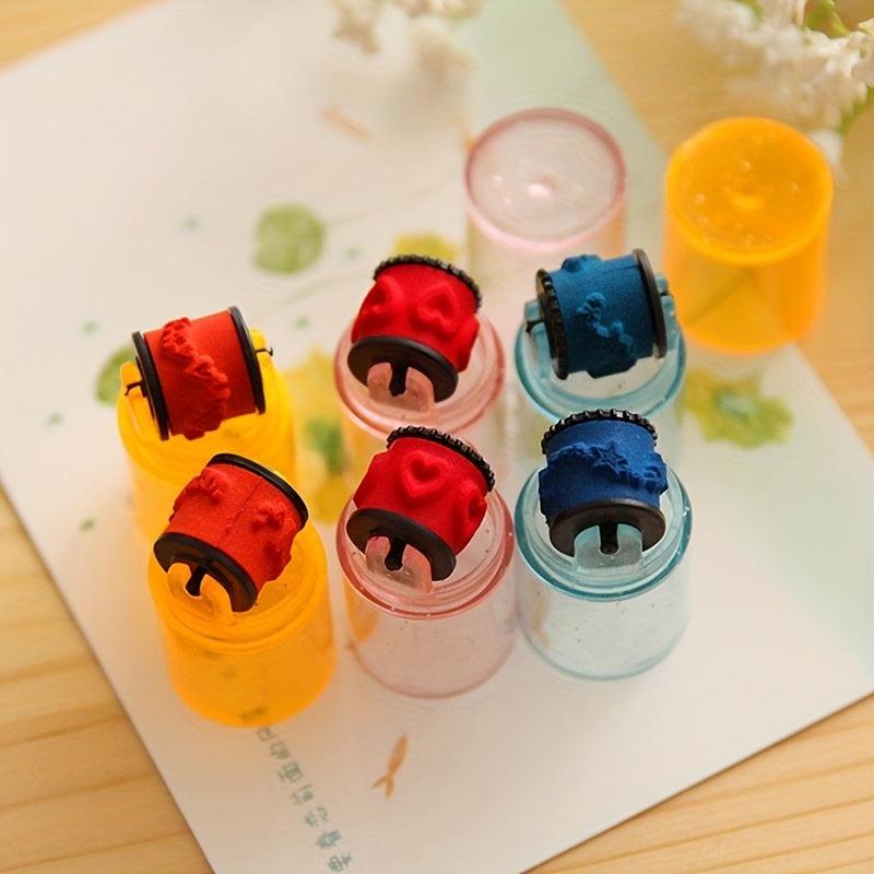 3pcs Colorful Ink Pad Stamp Set for Kids DIY Fun Learning Tool