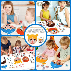 Craftstory 86 Pcs SEL Activities For Kids 2 Faces Boards 9 Emotions Cards