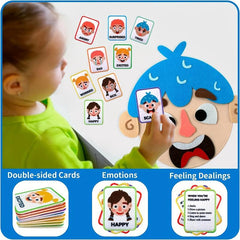 Craftstory 86 Pcs SEL Activities For Kids 2 Faces Boards 9 Emotions Cards