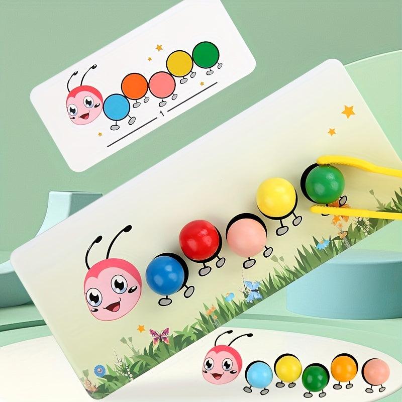 Rainbow Clip Bead Puzzle Board Game for Toddlers