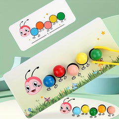 Rainbow Clip Bead Puzzle Board Game for Toddlers