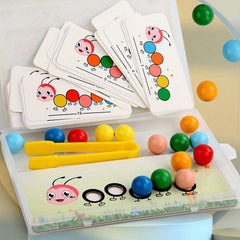 Rainbow Clip Bead Puzzle Board Game for Toddlers
