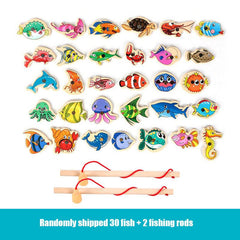 Montessori Wooden Magnetic Fishing Toys - Halloween Edition