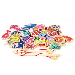 Montessori Wooden Magnetic Fishing Toys - Halloween Edition