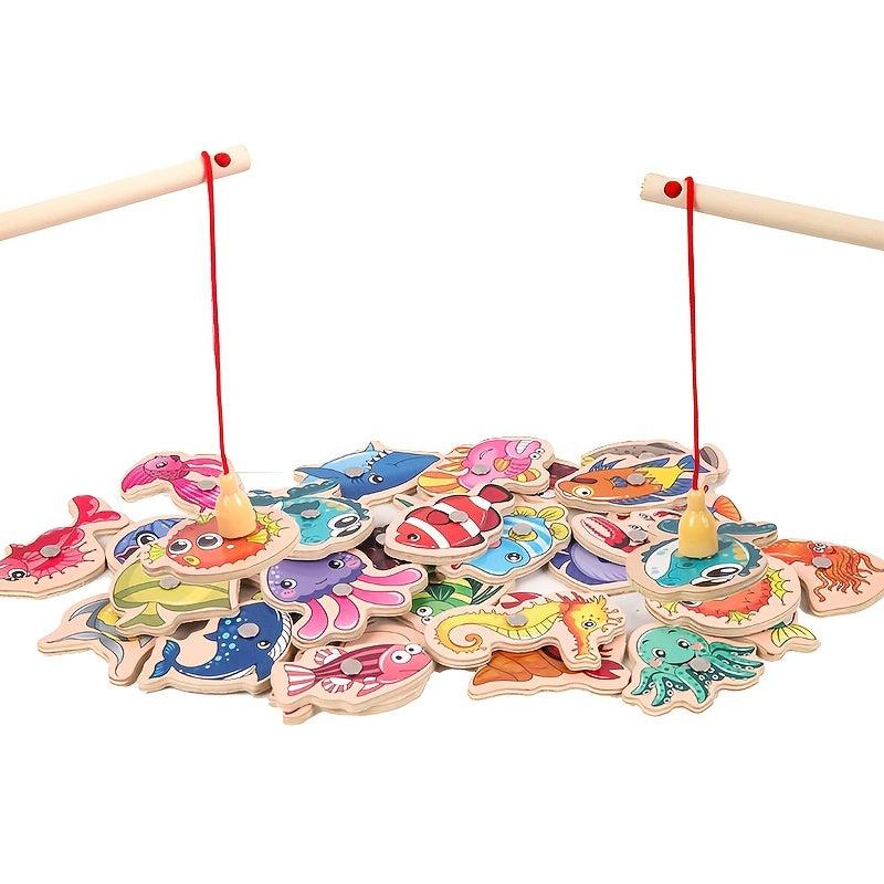 Montessori Wooden Magnetic Fishing Toys - Halloween Edition
