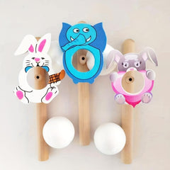 Wooden Blowing Ball Game Lung Capacity Training Random Style
