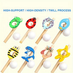 Wooden Blowing Ball Game Lung Capacity Training Random Style