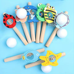 Wooden Blowing Ball Game Lung Capacity Training Random Style