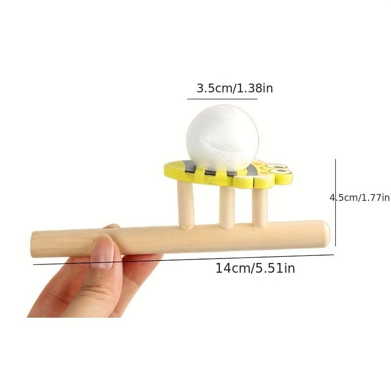 Wooden Blowing Ball Game Lung Capacity Training Random Style