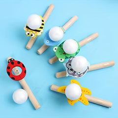Wooden Blowing Ball Game Lung Capacity Training Random Style