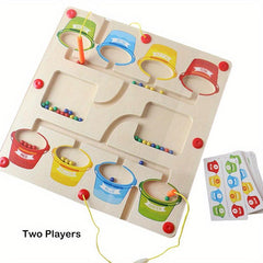 Wooden Number Maze Montessori Counting Game Board Puzzles