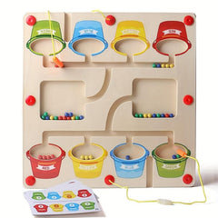 Wooden Number Maze Montessori Counting Game Board Puzzles