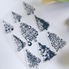 Christmas Tree Hand Account Transparent Seal Reusable Stationery Cartoon Seal