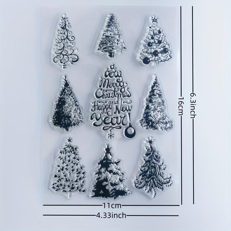 Christmas Tree Hand Account Transparent Seal Reusable Stationery Cartoon Seal