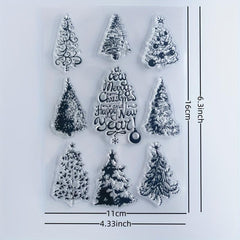 Christmas Tree Hand Account Transparent Seal Reusable Stationery Cartoon Seal