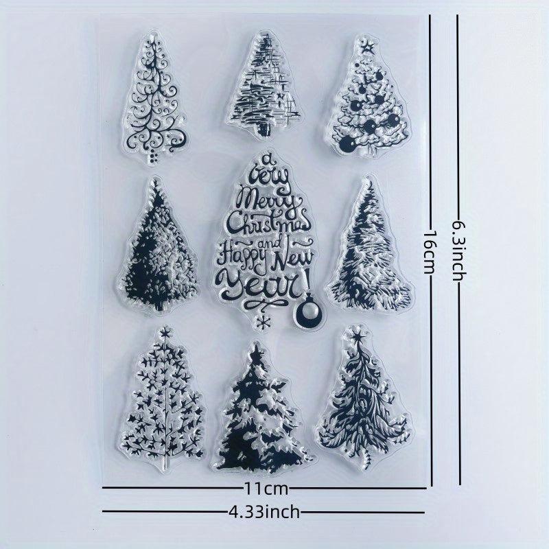 Christmas Tree Hand Account Transparent Seal Reusable Stationery Cartoon Seal