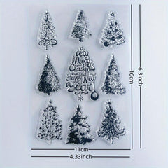 Christmas Tree Hand Account Transparent Seal Reusable Stationery Cartoon Seal