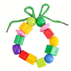 Montessori Toddler Beads Set with Shapes & Recognition - Set of 34