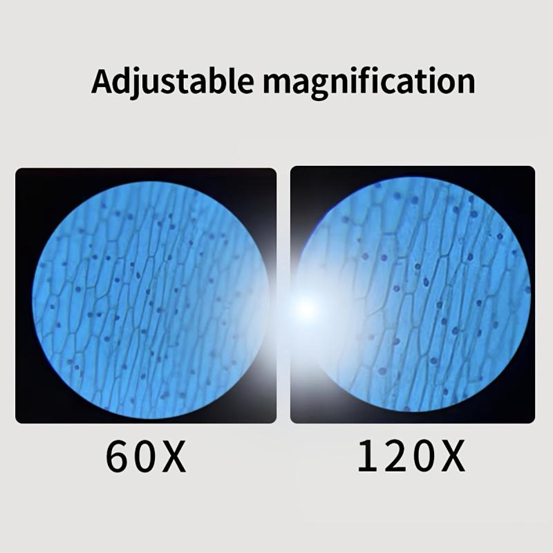 Kids Pocket Microscope LED Light 60X 120X Toy Gift Halloween Christmas